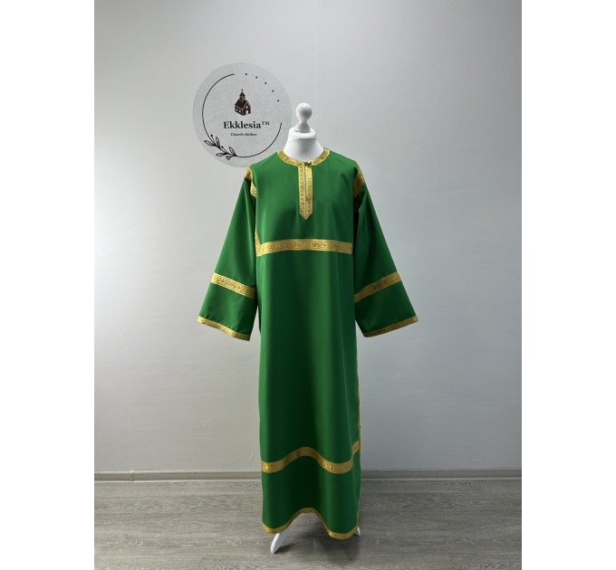 Green Altar Server Reader Robe in gabardine - Stikharion - Surplice - Rochet