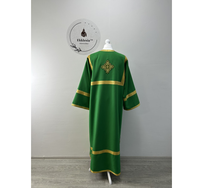 Green Altar Server Reader Robe in gabardine - Stikharion - Surplice - Rochet