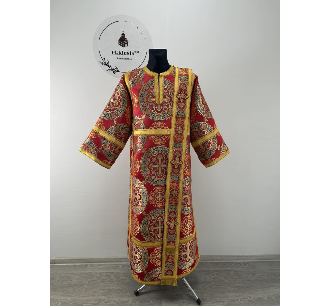 Deacon vestments set in metallic brocade - Protodeacon's sticharion in metallic