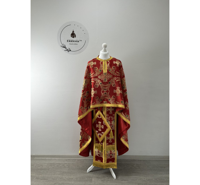 Greek brocade vestment - Priest robe - Orthodox liturgical Lent vestments