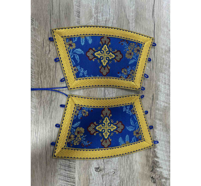 Unique brocade priest set of stole and cuffs - Communion set - Orthodox priest