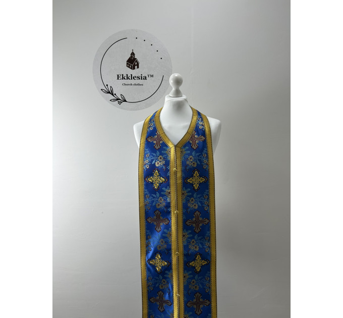Unique brocade priest set of stole and cuffs - Communion set - Orthodox priest