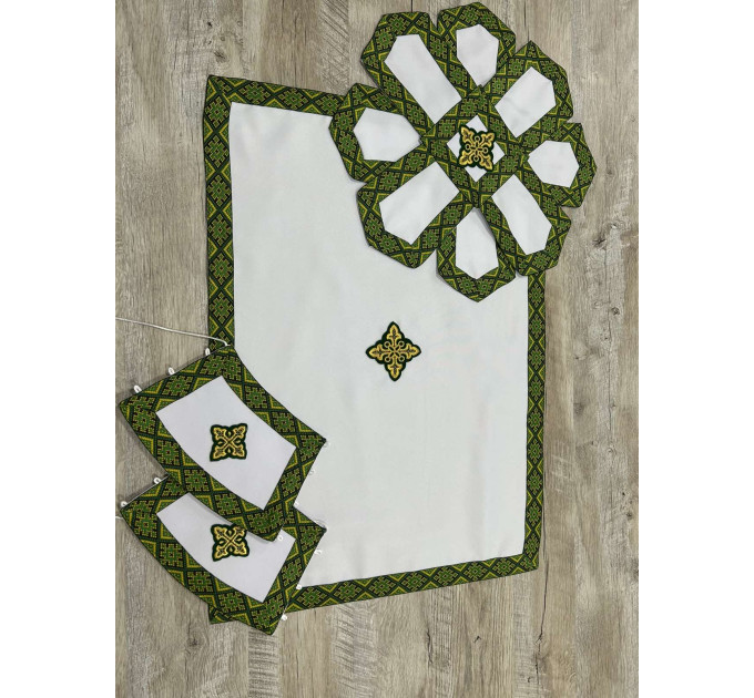 Greek vestment set in gabardine with embroidered trim - Orthodox priest vestment