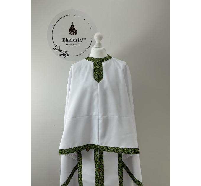 Greek vestment set in gabardine with embroidered trim - Orthodox priest vestment