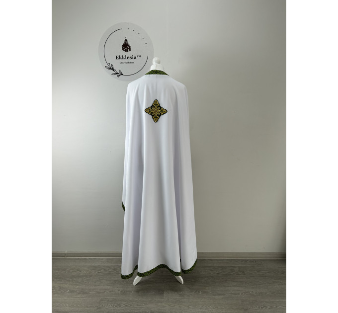 Greek vestment set in gabardine with embroidered trim - Orthodox priest vestment