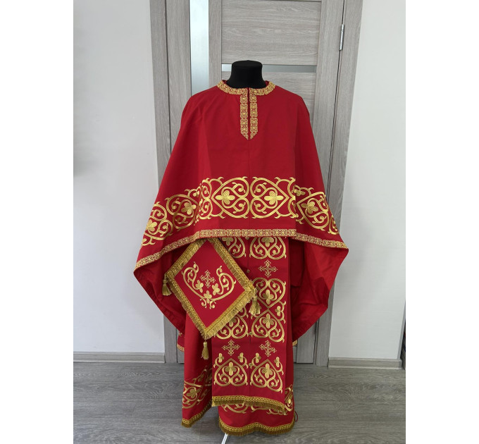 Embroidered priest vestment - Liturgical priest vestment with embroidery