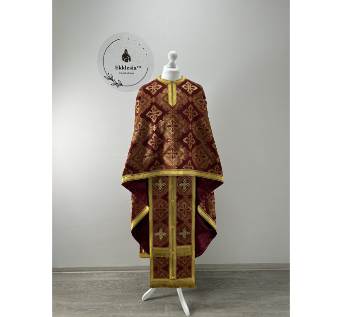 Greek-style Lent vestment for priest - Liturgical vestment set - Phelon, stole