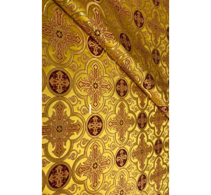 Gold-burgundy brocade 6.5m