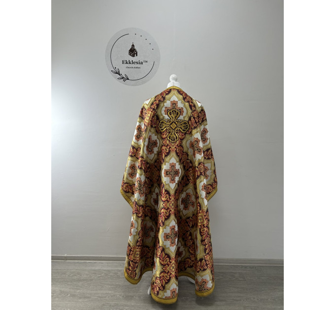 Gold priest vestment - Liturgical vestment on brocade - Church garment