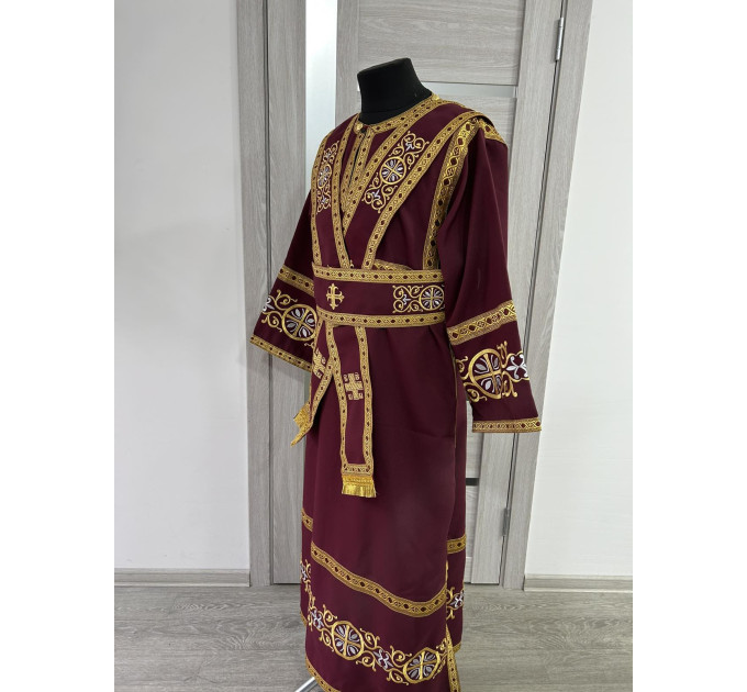 Embroidered subdeacon's vestment set - Liturgical stichar and single orar