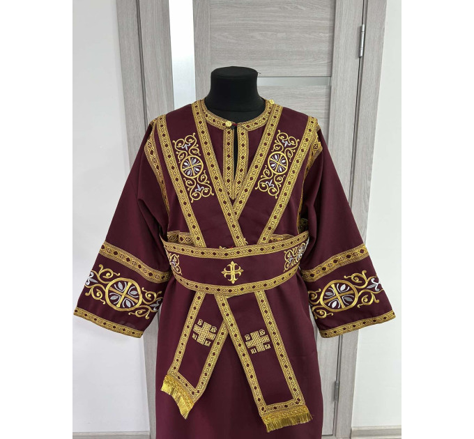 Embroidered subdeacon's vestment set - Liturgical stichar and single orar
