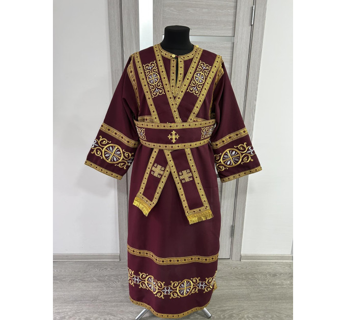 Embroidered subdeacon's vestment set - Liturgical stichar and single orar