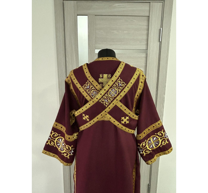 Embroidered subdeacon's vestment set - Liturgical stichar and single orar