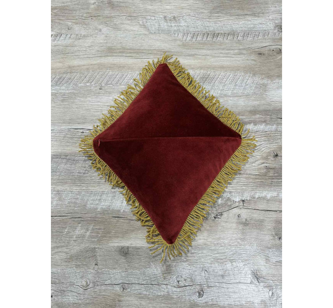 Pillow for cross - Altar cross stand in velvet - Embroidered cross pillow