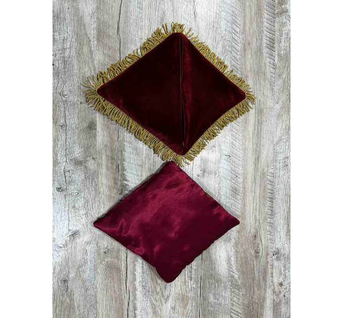 Pillow for cross - Altar cross stand in velvet - Embroidered cross pillow