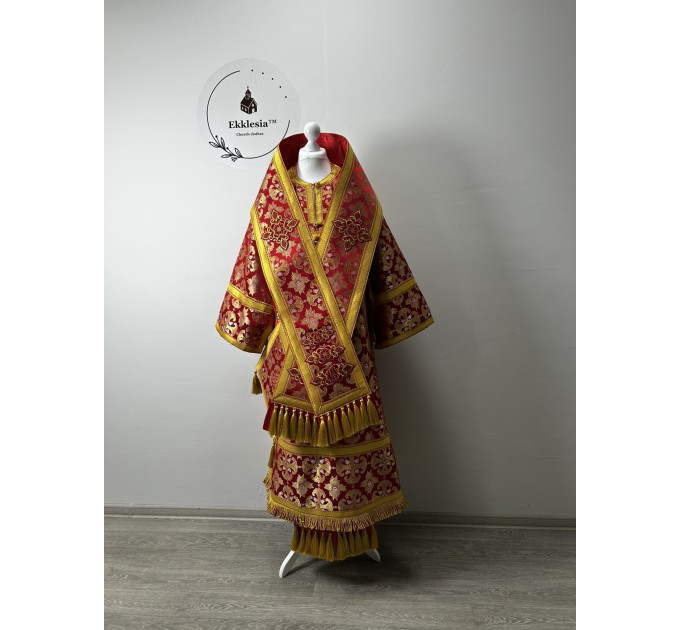 Bishop's Vestments in red brocade - Vestments for Bishop - Archbishop vestments