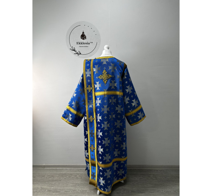Orthodox vestment for deacon - Blue stichar with orar in Turkish silk