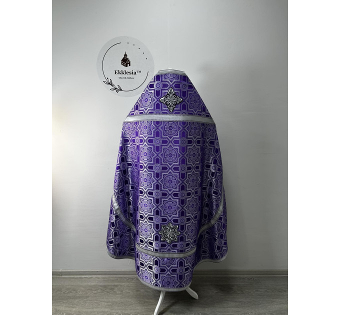 Slavic-style priest vestment for Lent - Orthodox set - Church brocade phelon