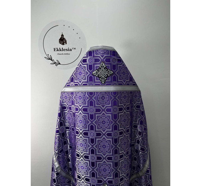 Slavic-style priest vestment for Lent - Orthodox set - Church brocade phelon