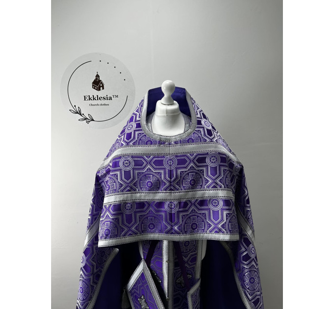 Slavic-style priest vestment for Lent - Orthodox set - Church brocade phelon