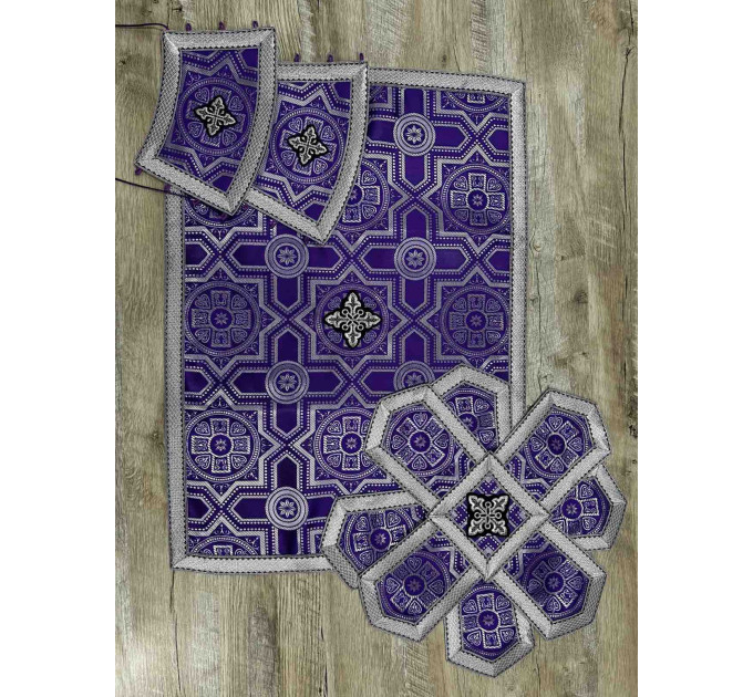 Slavic-style priest vestment for Lent - Orthodox set - Church brocade phelon